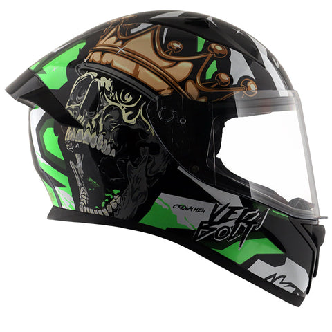 Bolt Crown Men Black Neon Green Helmet