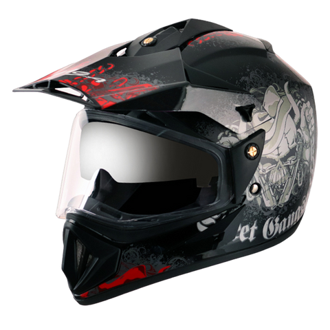 Off Road D/V Gangster Black Red Helmet