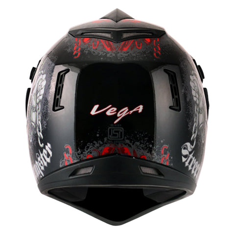 Off Road D/V Gangster Black Red Helmet