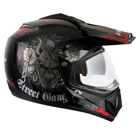 Off Road D/V Gangster Black Red Helmet