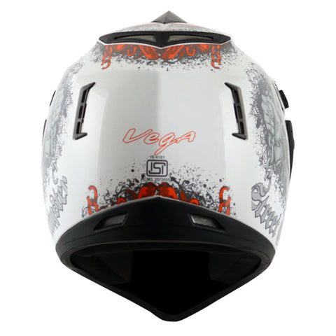 Off Road D/V Gangster White Orange Helmet