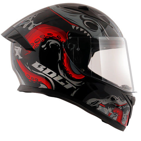 Bolt Octopus Black Red Helmet