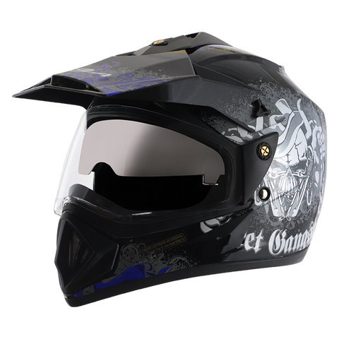 Off Road D/V Gangster Black Blue Helmet