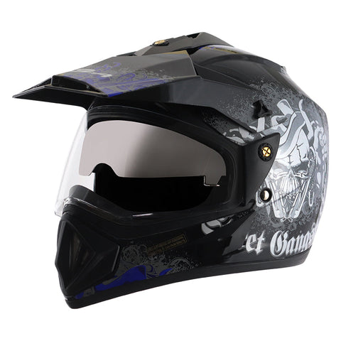 Off Road D/V Gangster Black Blue Helmet