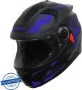 Steelbird SBH-17 Terminator Full Face Graphic Helmet in Matt Blue Motorbike Helmet  (Matt Black Blue with Clear Visor)