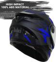 Steelbird SBH-17 Terminator Full Face Graphic Helmet in Matt Blue Motorbike Helmet  (Matt Black Blue with Clear Visor)