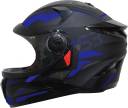 Steelbird SBH-17 Terminator Full Face Graphic Helmet in Matt Blue Motorbike Helmet  (Matt Black Blue with Clear Visor)