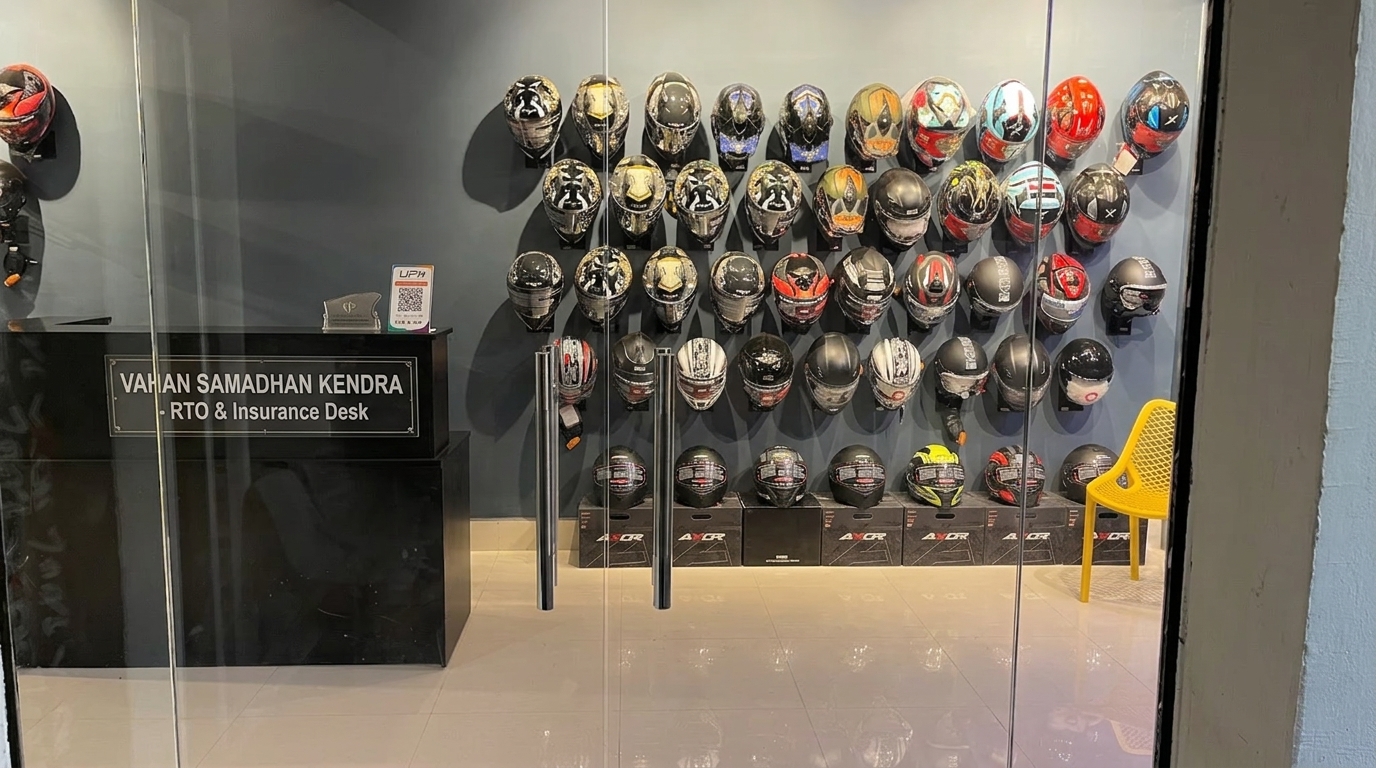 Vahan Samadhan Kendra digital services and documentation counter at Bikers Accessories